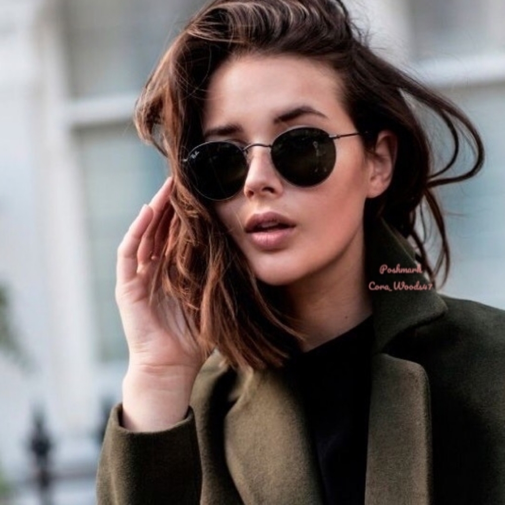 RayBan Round Metal Black Lenses RB3447 Black Frame Unisex. Like- new condition